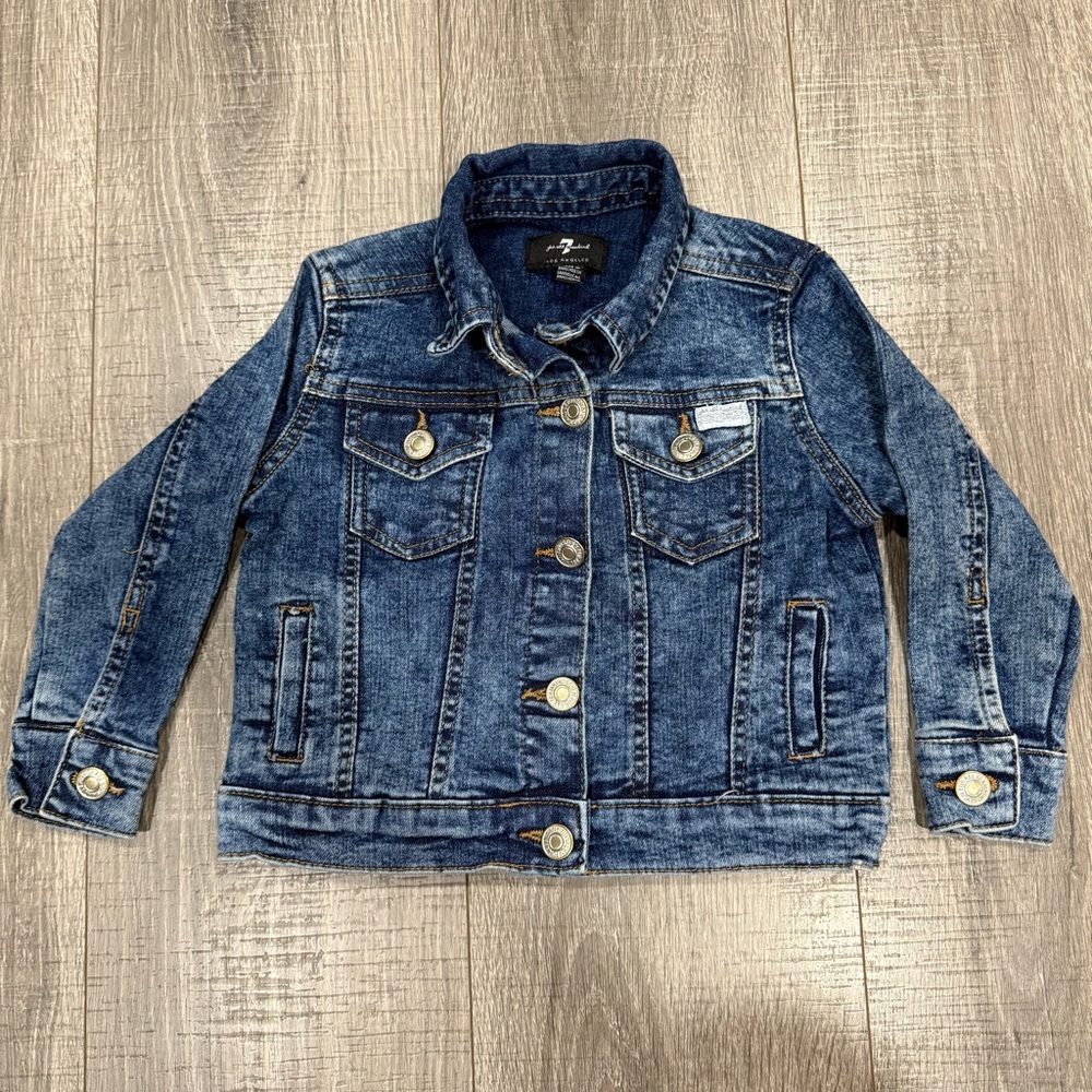 7 For All Mankind Kids' Denim Jacket in Deep Blue